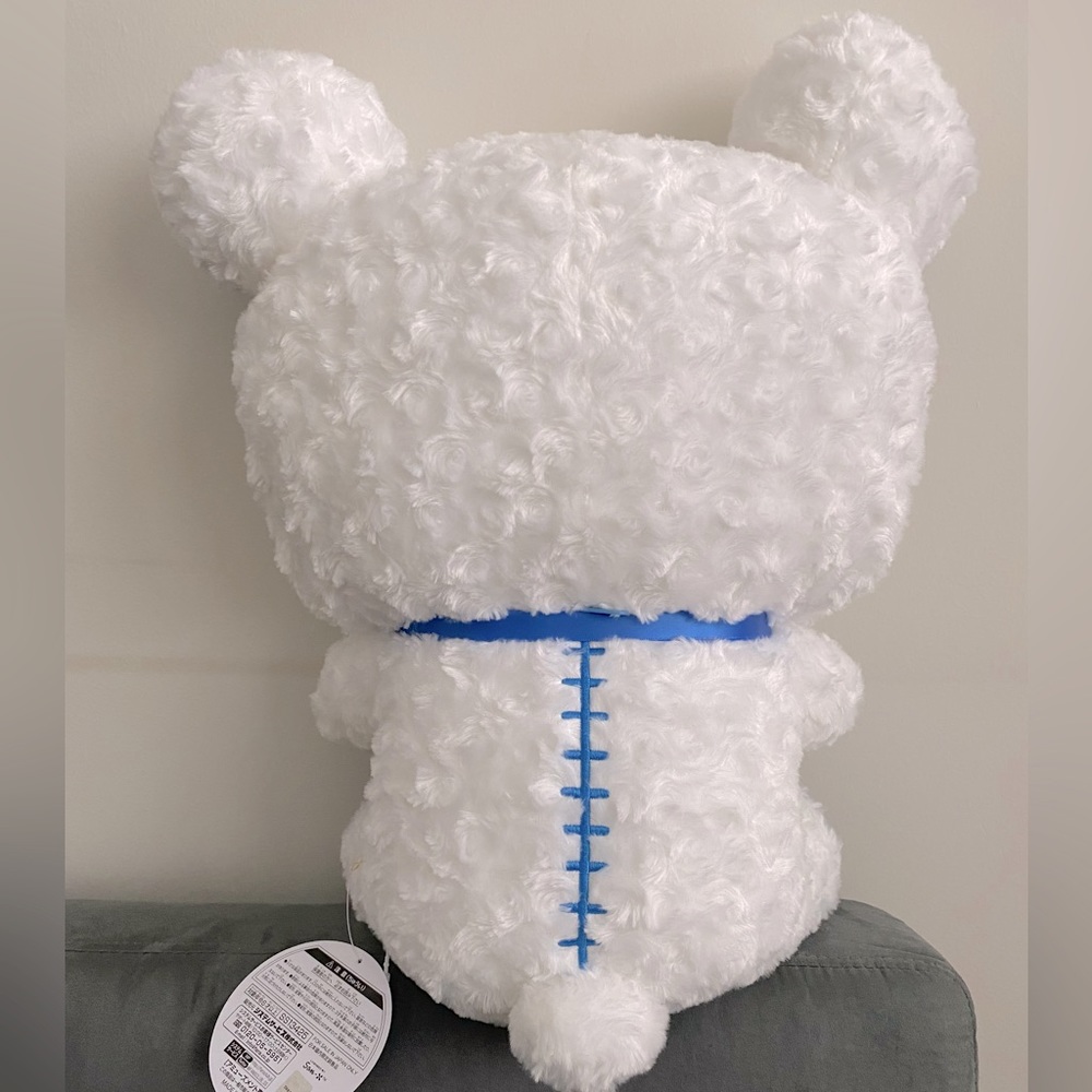 San-x Rilakkuma White Rose Blue Ver. Plush Doll XL - Picture 2 of 5